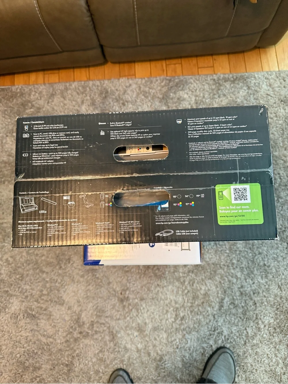 HP OfficeJet 150 Mobile All-In-One Printer - Black with Green Accents